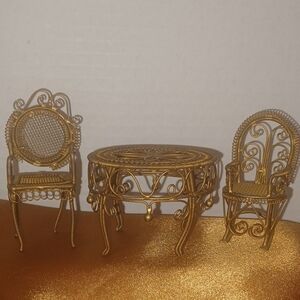 Elegant Gold Wire Miniature Furniture Set